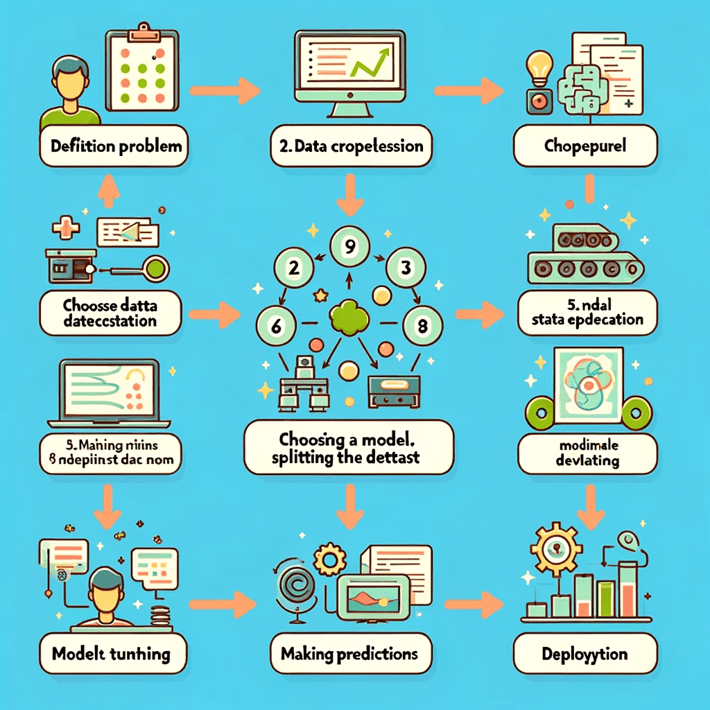 A Pictorial representation of How to Build a Simple Machine Learning Mode